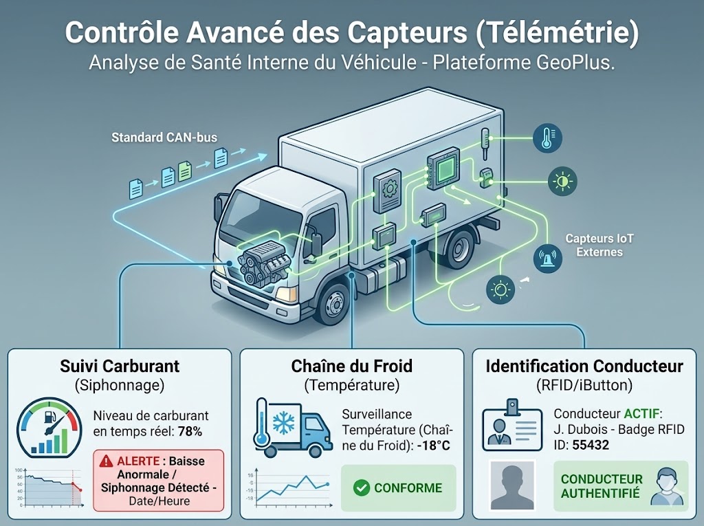 Interface de Télémétrie GeoPlus - Contrôle Avancé des Capteurs